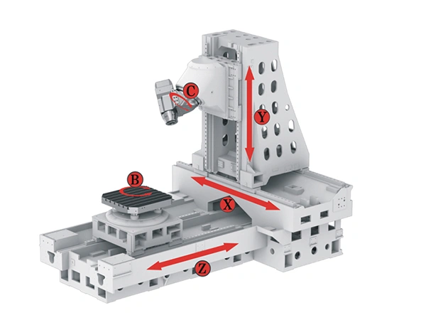 5-Axis Machining Center with 45° Tilt Head